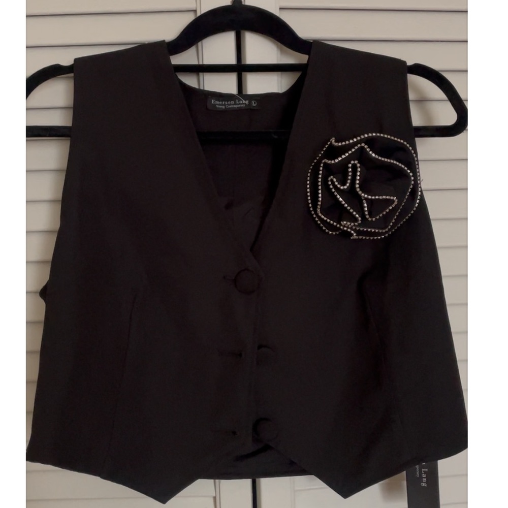 boutique rhinestone flower vest